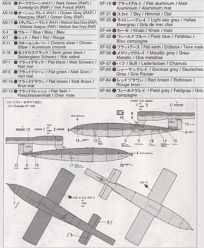 グロスター ミーティア F.1 V-1(フィーゼラ Fi 103) (プラモデル) 塗装1