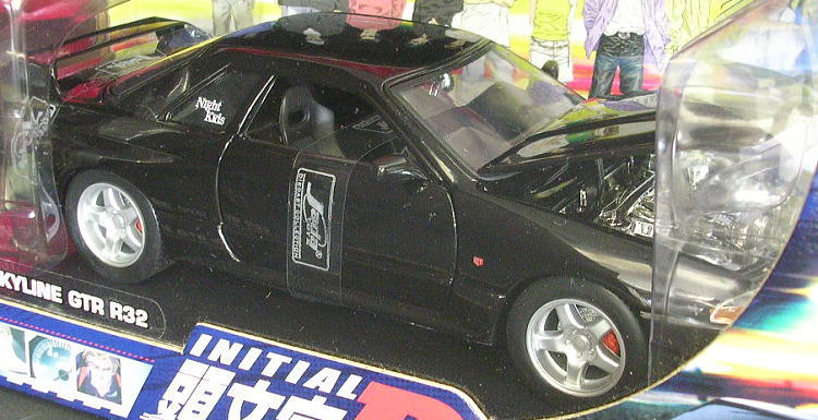 頭文字D R32 GT-R ミニカー SKYLINE R32 GT-R Greymetallic 1/64 POPRACE PR640101 / PR64
