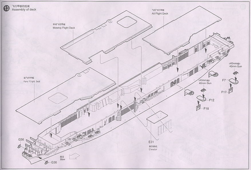 USS CV-19 Hancock (Plastic model) Assembly guide8