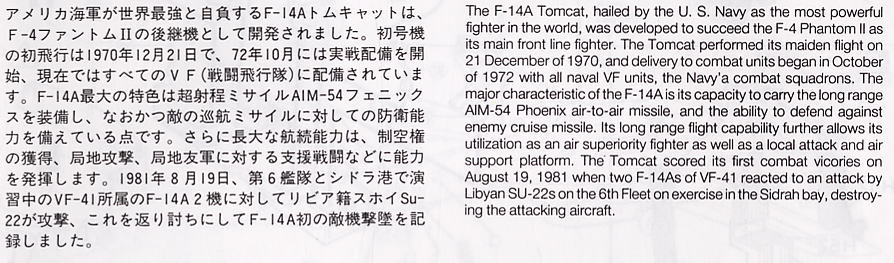 GRUMMAN F-14A Alicat (Plastic model) 解説1