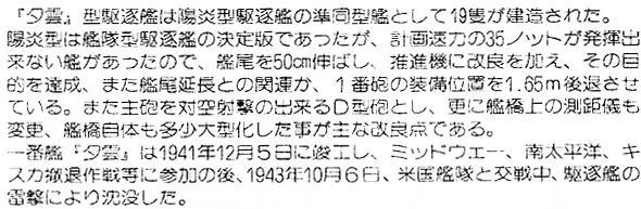 IJN Yugumo Class Destroyer Yugumo Full Hull Version (Plastic model) 解説1