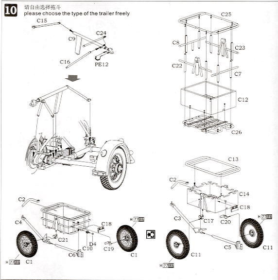 WWII German Motorcycles BMW R75 Sidecar (Trailer 2 Versions) (Plastic model) 設計図5