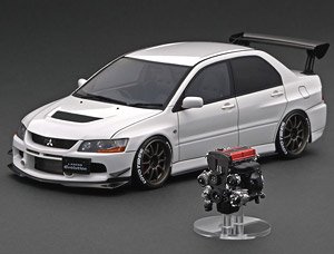 Mitsubishi Lancer Evolution IX (CT9A) White With Engine (Diecast Car)