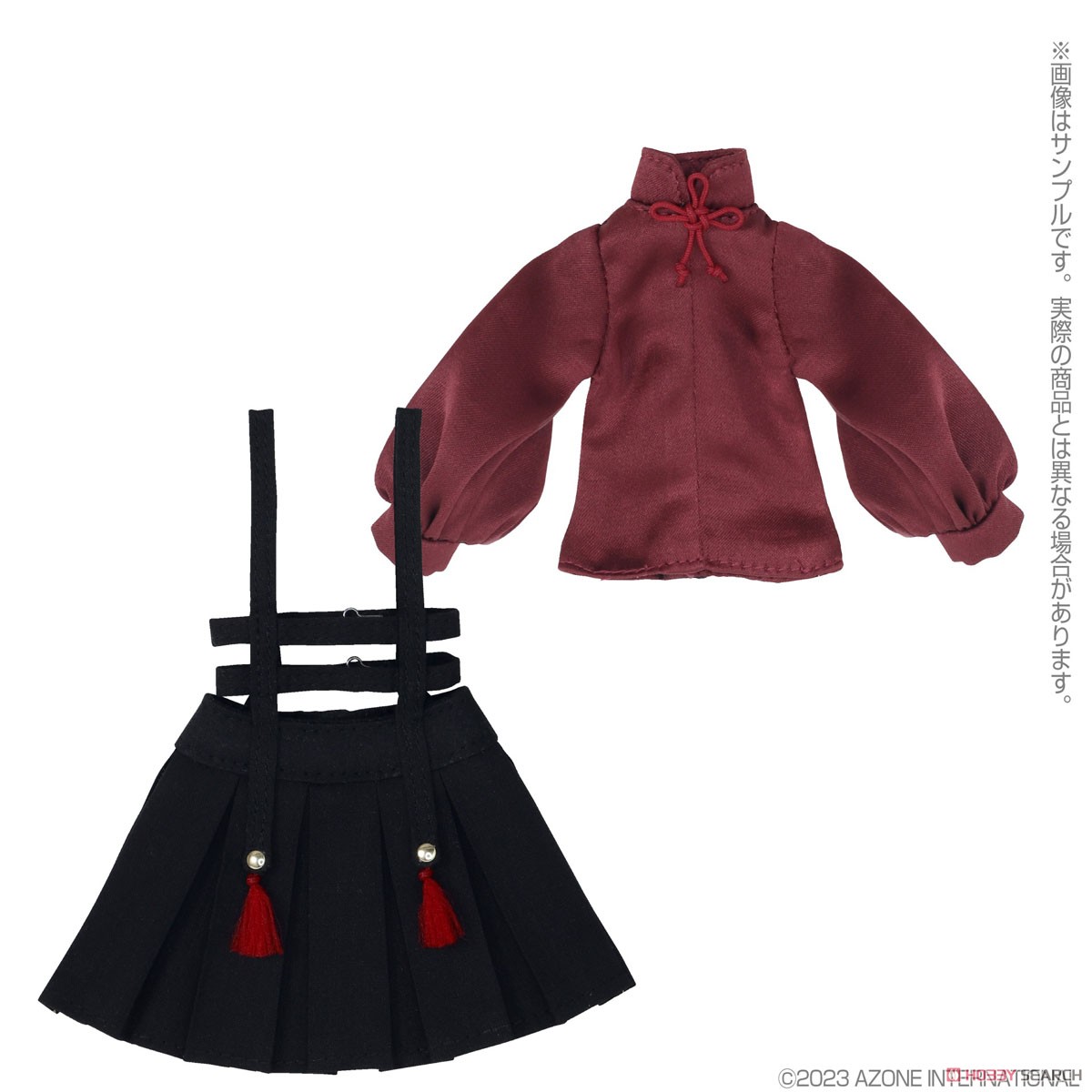 PNS Chinese Casual Set (Dark Red x Black) (Fashion Doll) 商品画像1