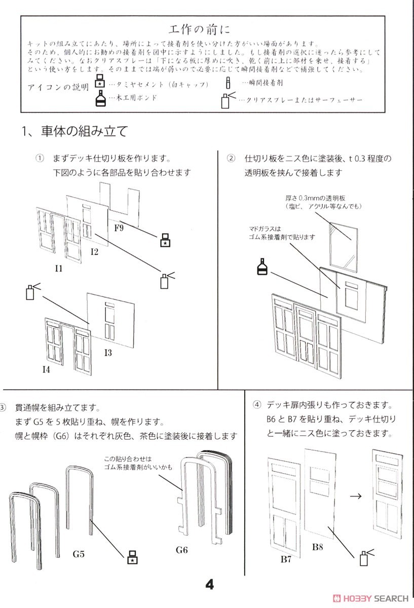 *Bargain Item* 1/80(HO) J.G.R. HOHAFU7570 (NAHAFU14100) Paper Kit (Unassembled Kit) (Model Train) 設計図3