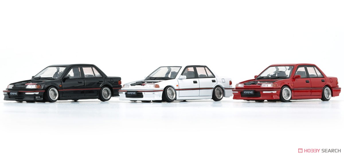 HONDA EF CIVIC シビックミニカー2台セット ☆特価品 ホンダ シビック EF2 1991 ホワイト (RHD) (ミニカー