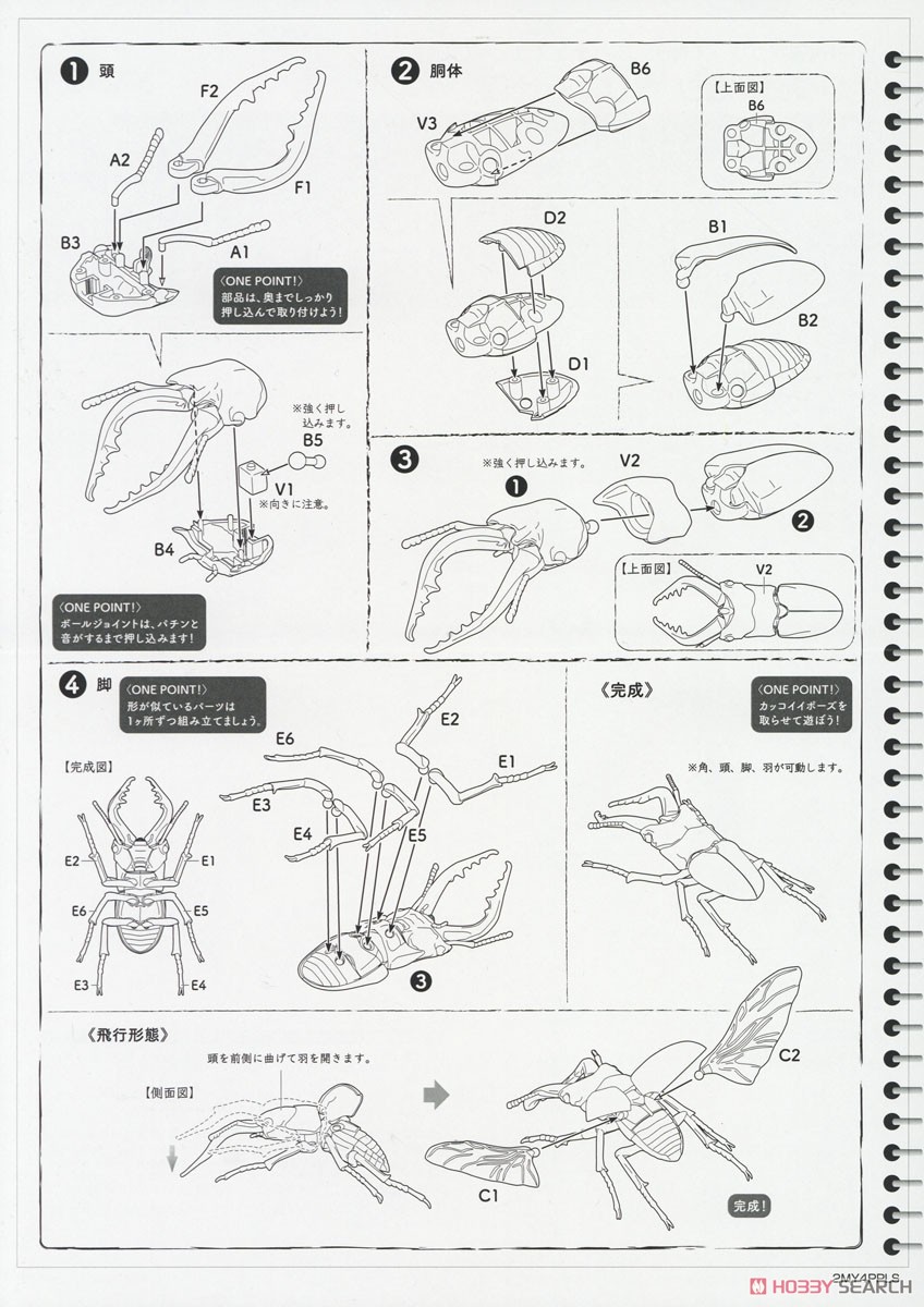 Tatsunoko Hero Edition Beetle Gatchaman Ver. / Stag Beetle Polymar Ver. (Plastic model) 設計図3