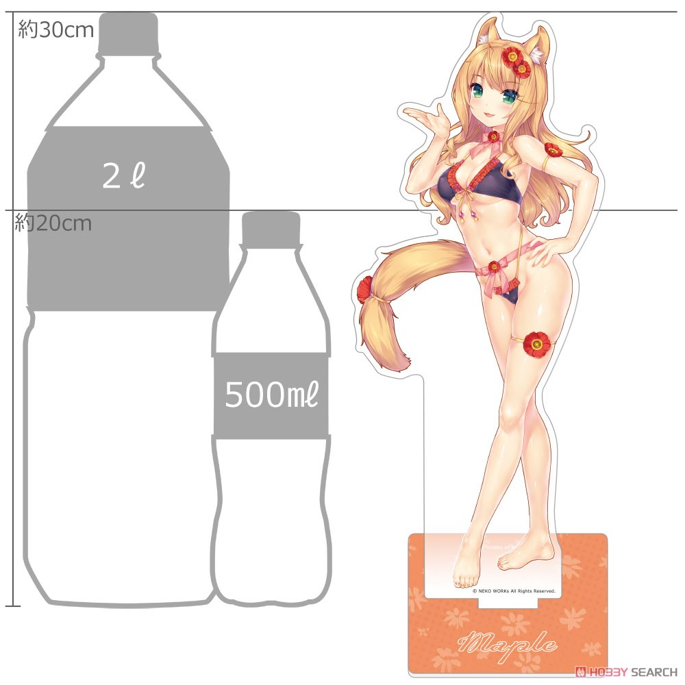 ネコぱら 特大アクリルスタンド (メイプル/水着) (キャラクターグッズ) その他の画像1