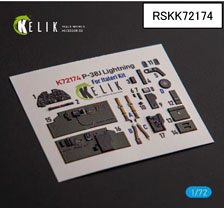 P-38J Interior 3D Decals (for ITALERI/Academy) (Plastic model)
