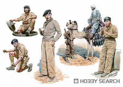 Master Box 5 British 8th Army North African soldiers + 1 Arab civilian & camel (Plastic model) รูปภาพ 3
