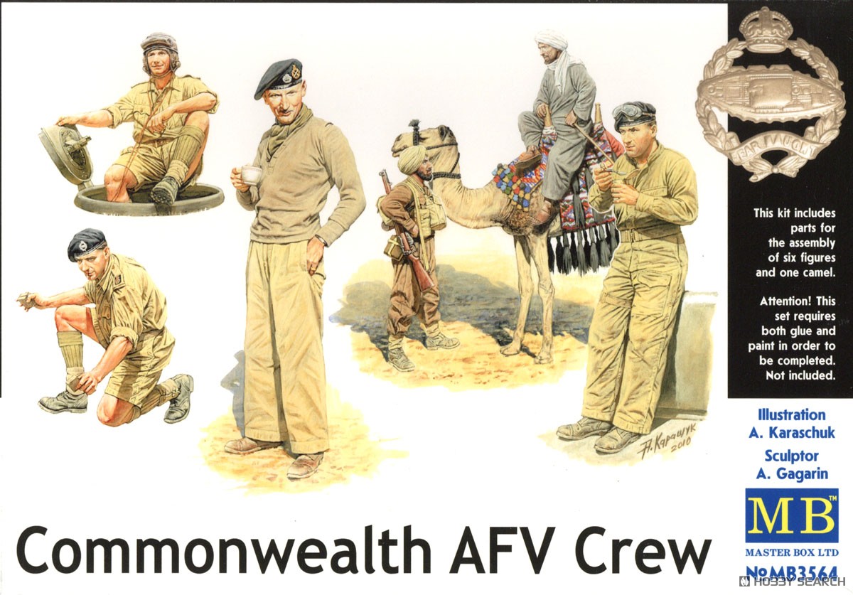 Master Box 5 British 8th Army North African soldiers + 1 Arab civilian & camel (Plastic model) รูปภาพ 2