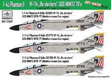 F-4J VF-74 ビ・デビラーズ USS ニミッツ 1970年代 デカール
