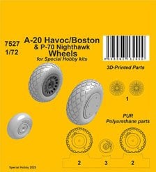 A-20 Havoc/Boston/ P-70 Nighthawk Wheels (for Special Hobby) (Plastic model)