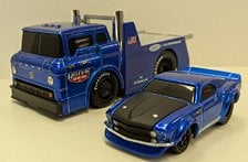 MM フォード C600 フラットベット1966 /マスタングRTR 1969 リキッドブルー 25th アニバーサリー (ミニカー)