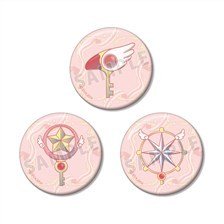 Cardcaptor Sakura: Clear Card Key Motif Can Badge (Set of 3) (Anime Toy)