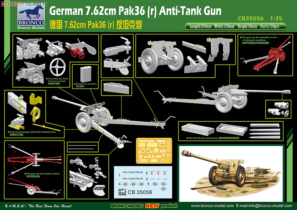 German 7.62cm Pak36(r) Anti-tank Guns (Plastic model) その他の画像1