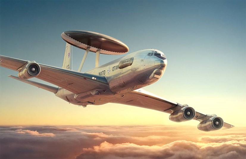 アメリカ空軍 E-3 セントリー 早期警戒管制機 AWACS 模型 1/200 米・E-3