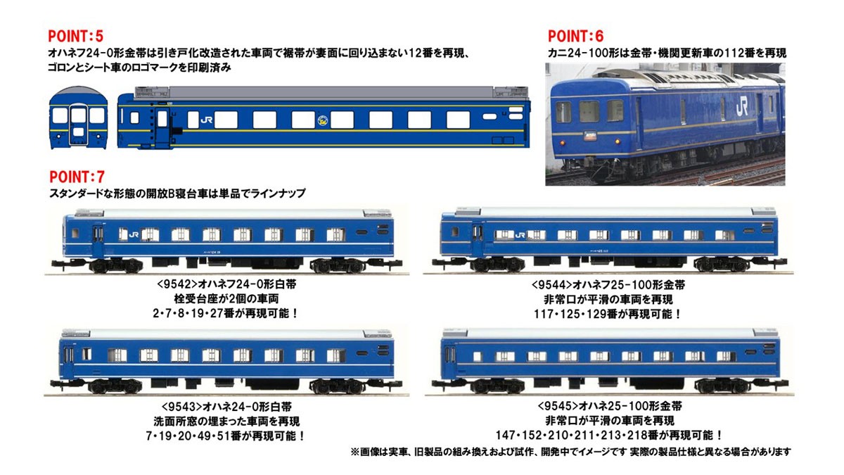 JR客車 オハネ24 0形 (白帯・青森車両センター) 増結用 (鉄道模型) その他の画像2