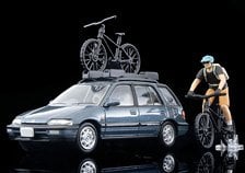 LV-N297c Honda Civic Shuttle RT X (Blue) 90 w/Figure, Mountain Bike (Diecast Car)