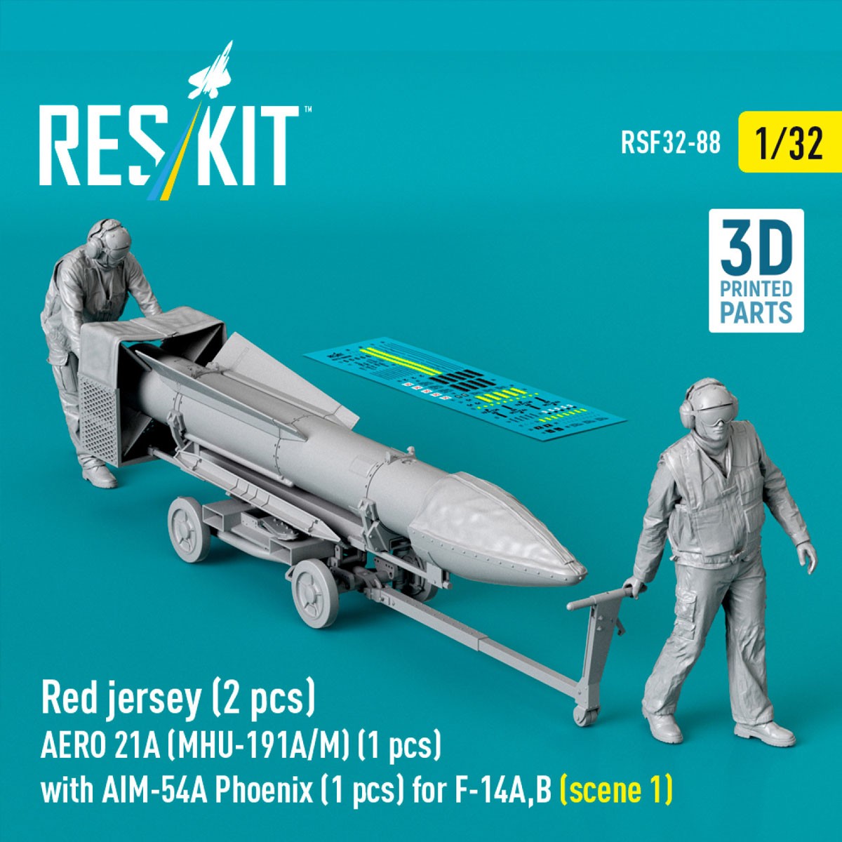 現用米海軍 兵器係 (2体)w/AERO 21A (MHU-191A/M) & AIM-54A シーン1 (プラモデル) その他の画像1