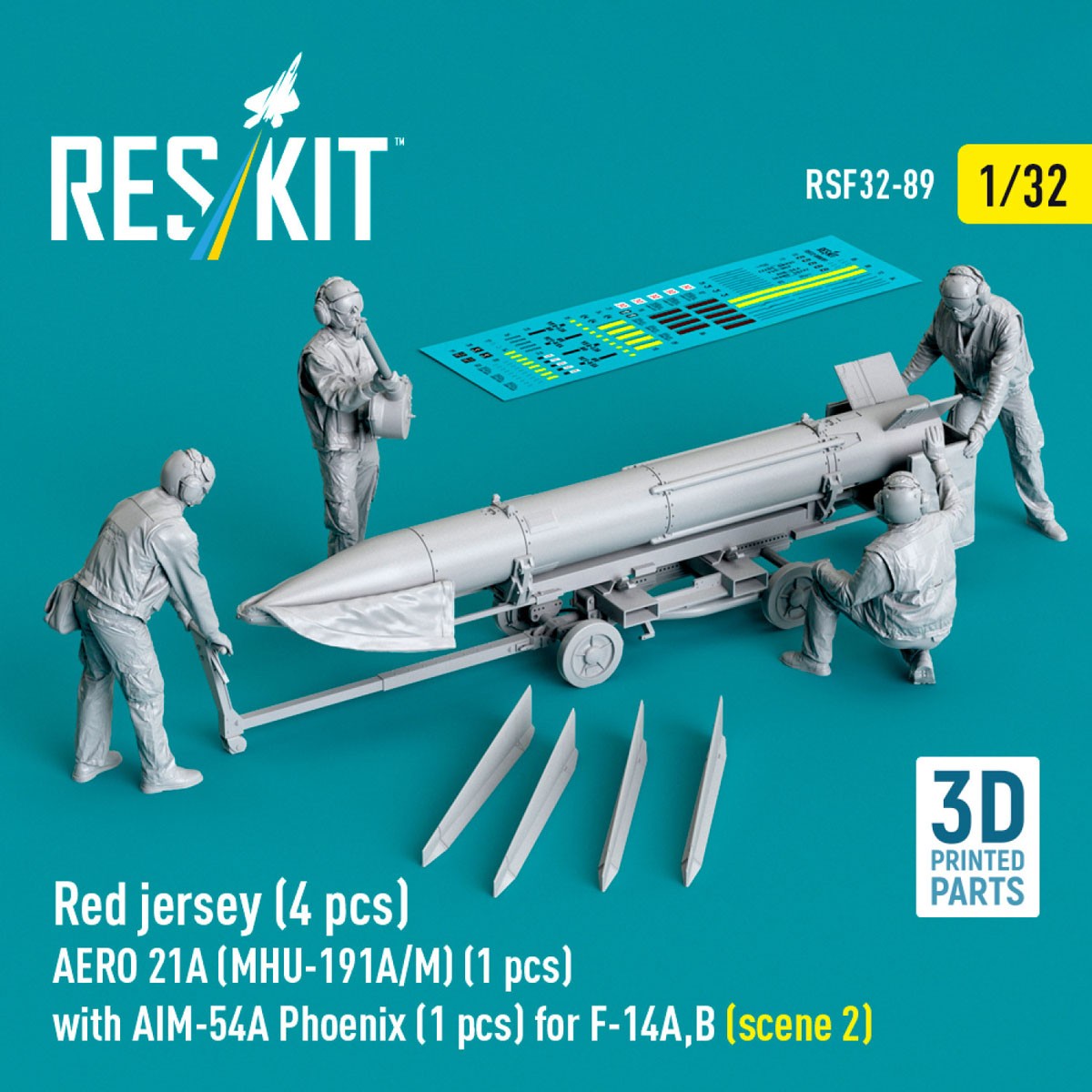 現用米海軍 兵器係 (4体)w/AERO 21A (MHU-191A/M) & AIM-54A シーン2 (プラモデル) その他の画像1