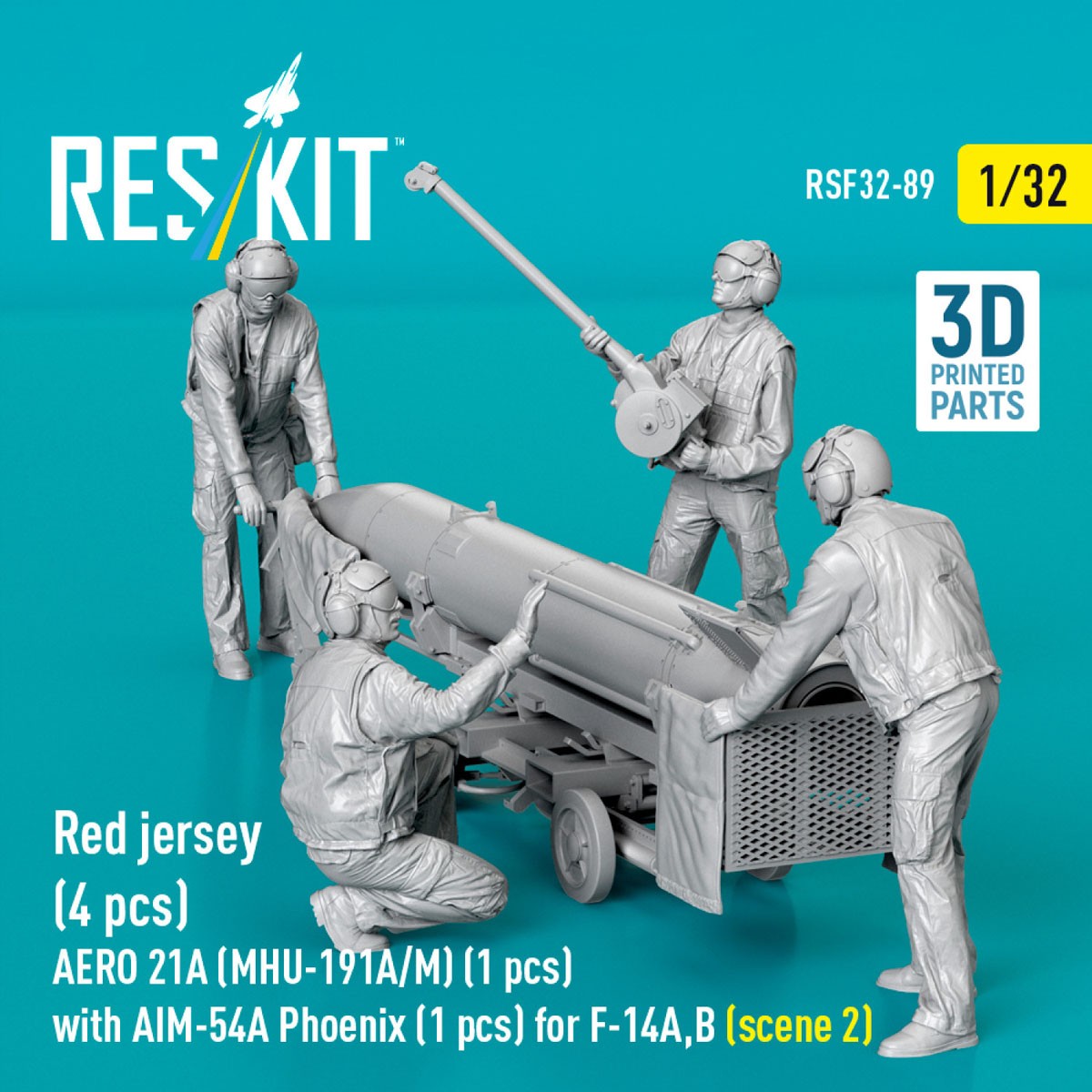 現用米海軍 兵器係 (4体)w/AERO 21A (MHU-191A/M) & AIM-54A シーン2 (プラモデル) その他の画像2