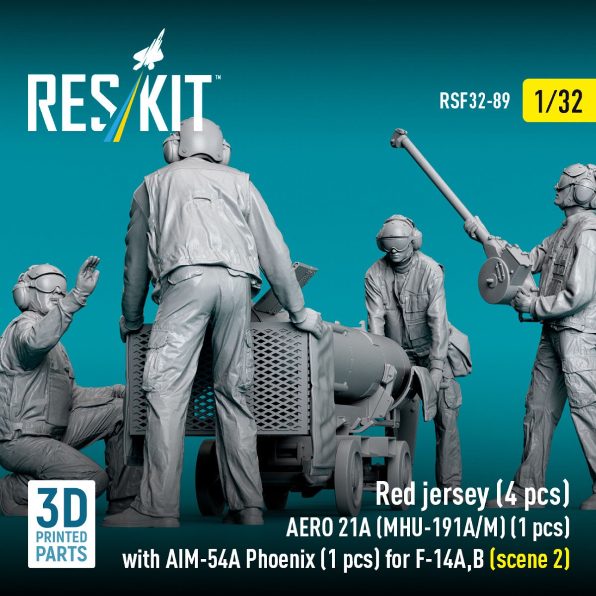 現用米海軍 兵器係 (4体)w/AERO 21A (MHU-191A/M) & AIM-54A シーン2 (プラモデル) その他の画像3
