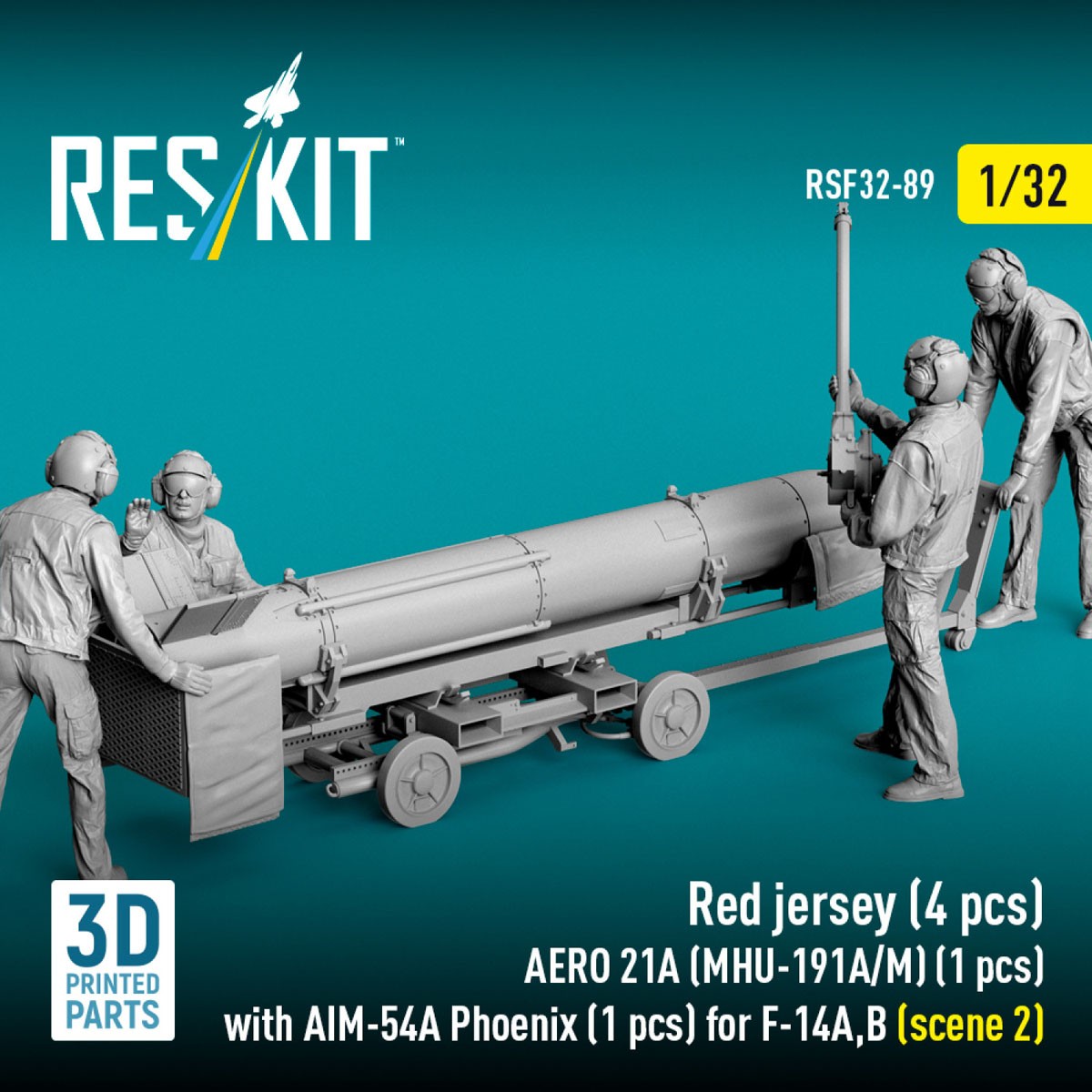 現用米海軍 兵器係 (4体)w/AERO 21A (MHU-191A/M) & AIM-54A シーン2 (プラモデル) その他の画像4