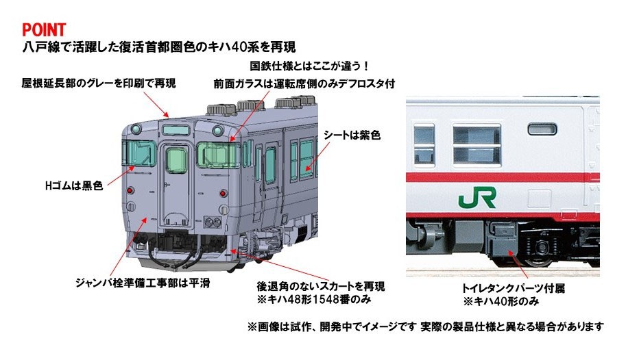 【特別企画品】 JR キハ40系ディーゼルカー (復活国鉄色・八戸運輸区) セット (3両セット) (鉄道模型) その他の画像2