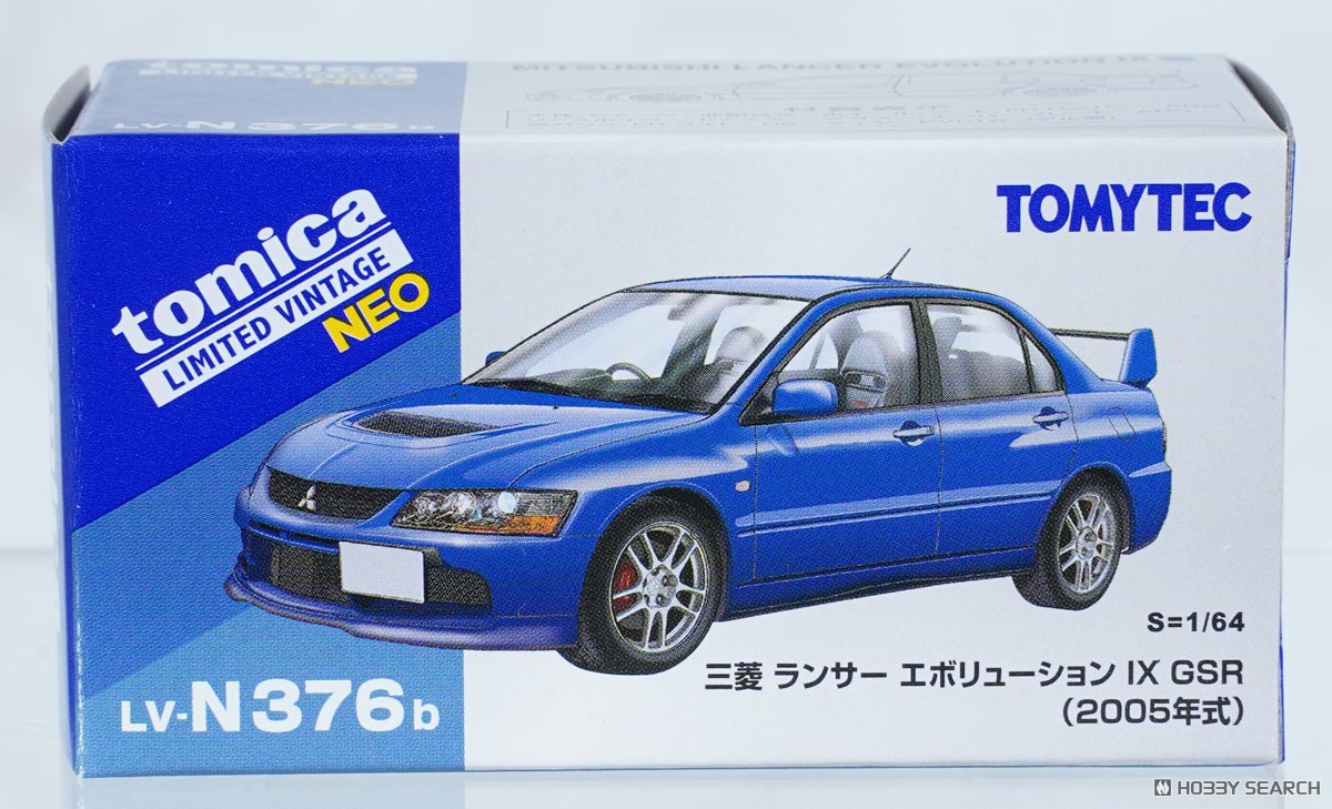 LV－N376b 三菱 ランサー エボリューション IX GSR (青) 2005年式 (ミニカー) パッケージ1