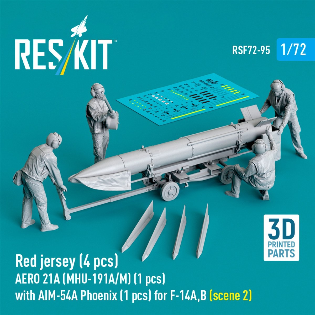 現用米海軍 兵器係 (4体)w/AERO 21A (MHU-191A/M) & AIM-54A シーン2 (プラモデル) その他の画像1