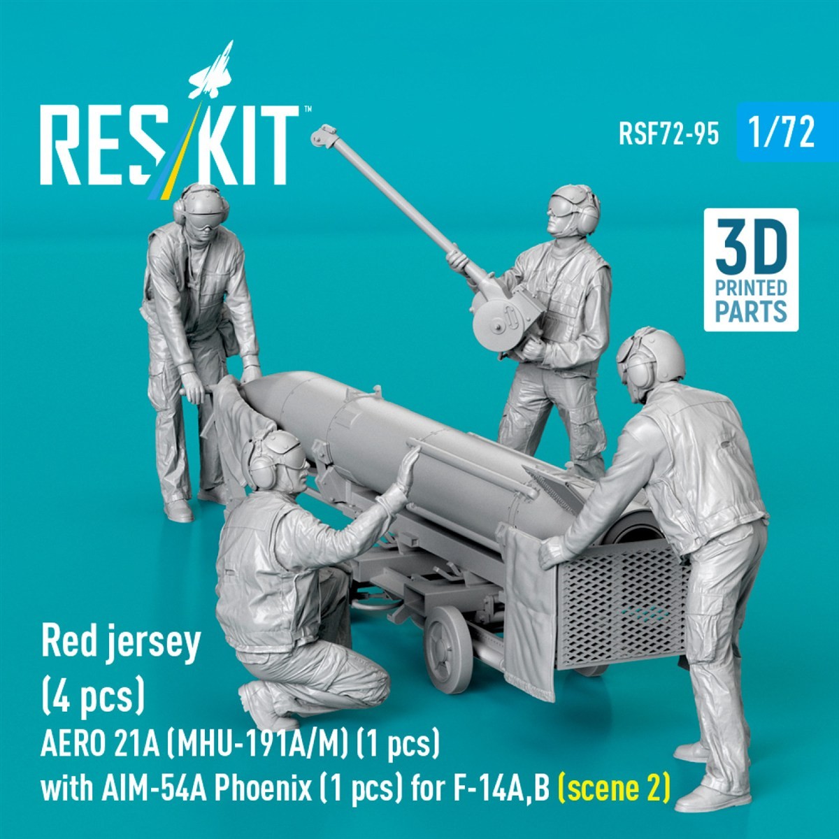 現用米海軍 兵器係 (4体)w/AERO 21A (MHU-191A/M) & AIM-54A シーン2 (プラモデル) その他の画像2