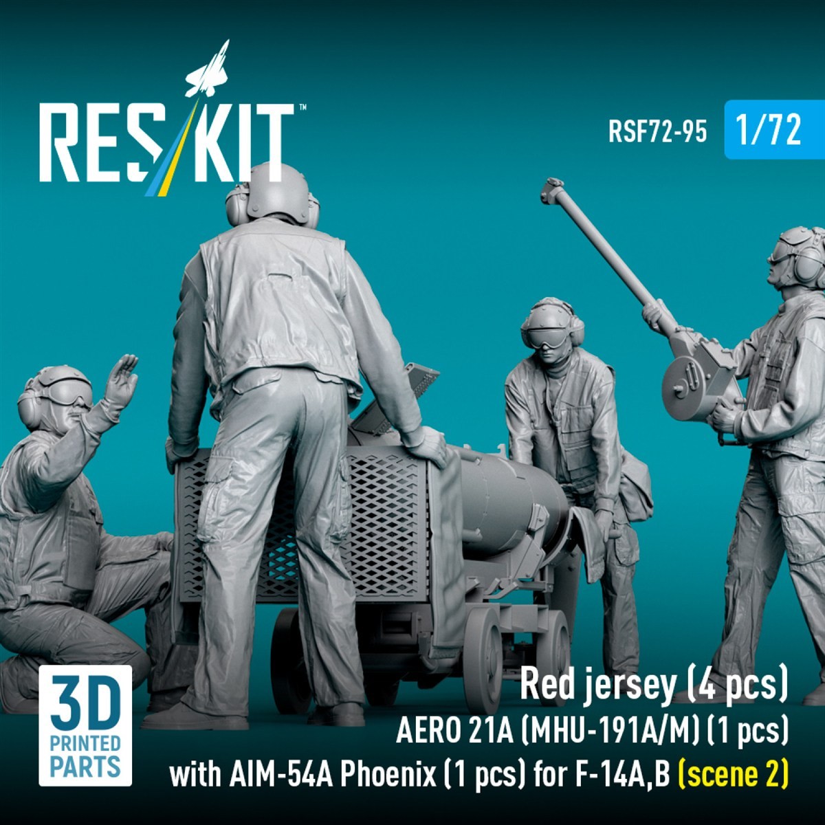 現用米海軍 兵器係 (4体)w/AERO 21A (MHU-191A/M) & AIM-54A シーン2 (プラモデル) その他の画像3