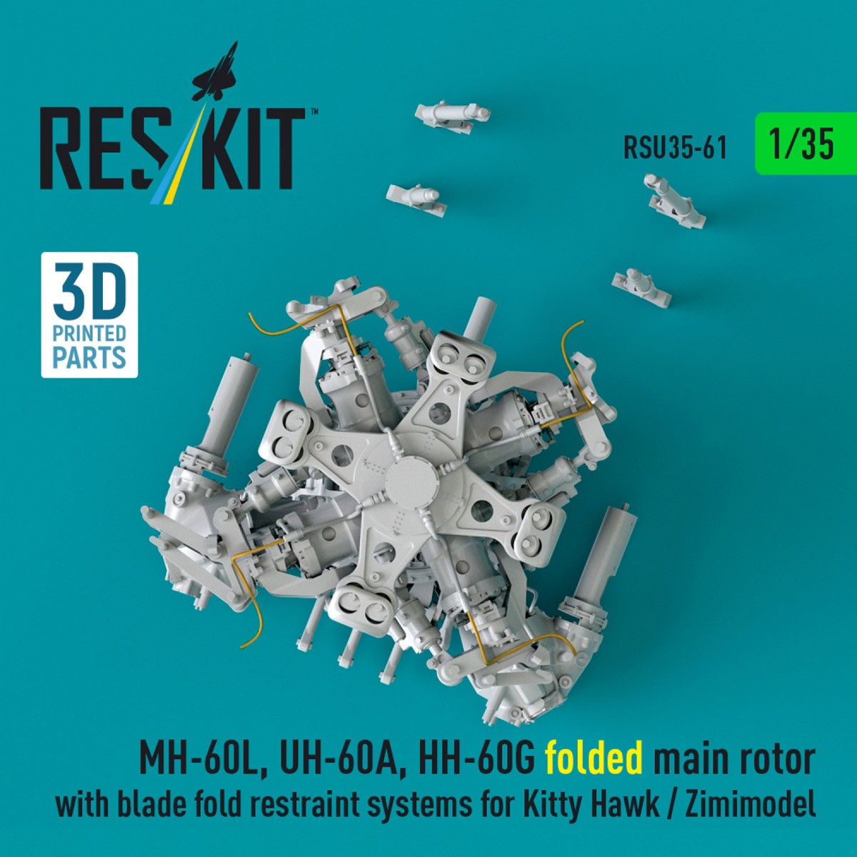 MH-60L/UH-60A/HH-60G ローターハブ (折畳み状態)w/固定金具 (キティーホーク/Zimiモデル用) (プラモデル) その他の画像3