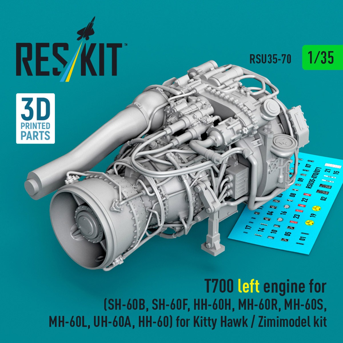 H-60シリーズ用T700エンジン (左) (キティーホーク/Zimiモデル用) (プラモデル) その他の画像1