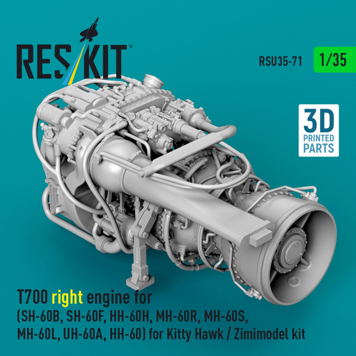 H-60シリーズ用T700エンジン (右) (キティーホーク/Zimiモデル用) (プラモデル) その他の画像2