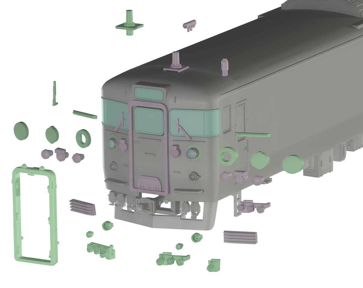 16番(HO) 1/80スケール 急行・近郊型用シールドビーム・鉄仮面化パーツセット (組み立てキット) (鉄道模型) その他の画像5