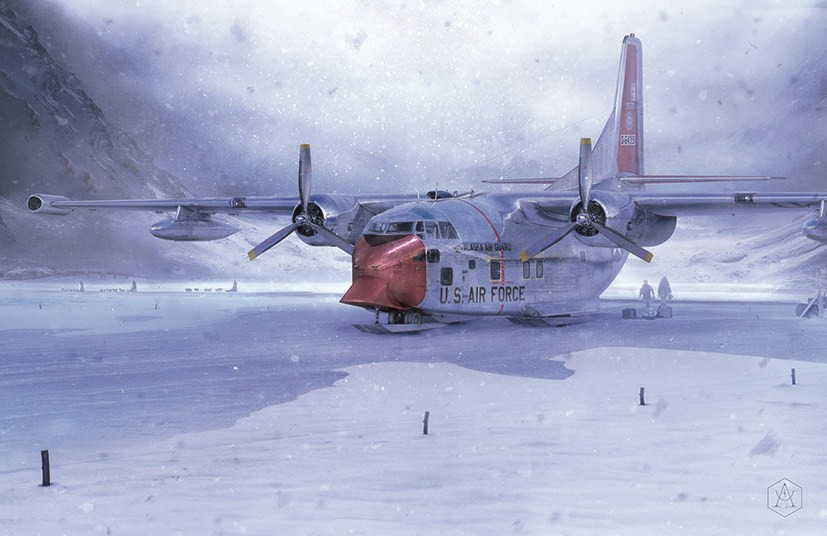 米フェアチャイルドC-123Jプロバイダー双発輸送機・極地スキー装着