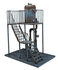MMMトイズ 1/12 錆びた貯水タンク階段ジオラマ (ドール)