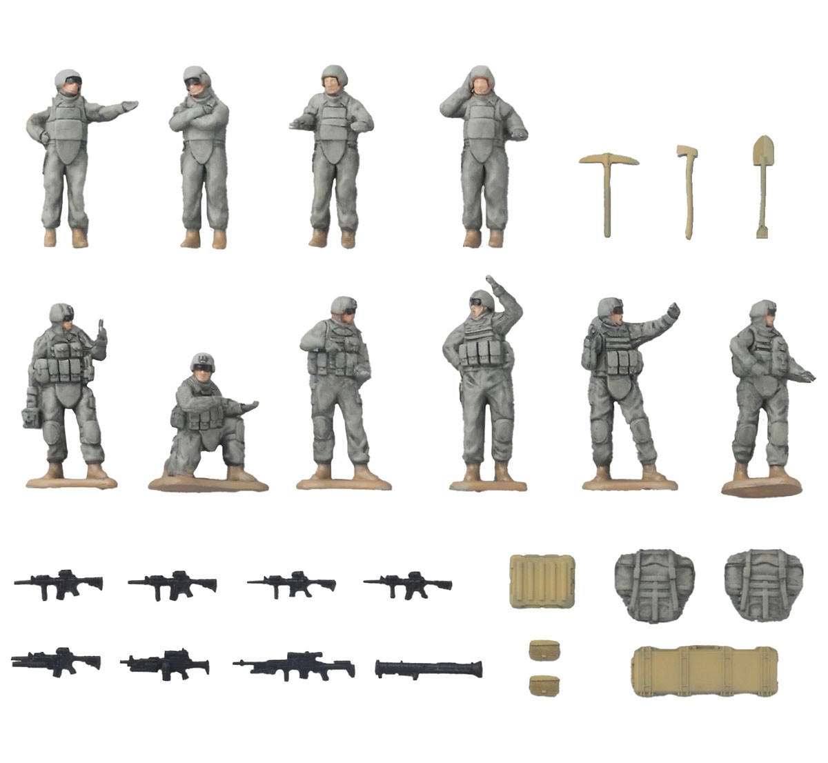 [AS006]戦闘車両情景セット (UCPグレー) (ミニカー) 商品画像1