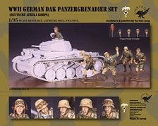 DAK Tank Crew & Infantry set (5 Figures) (Plastic model)