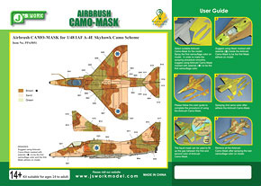 J's Work Airbrush Camo-Mask for 1/48 IAF A-4E Skyhawk Camouflage Scheme 