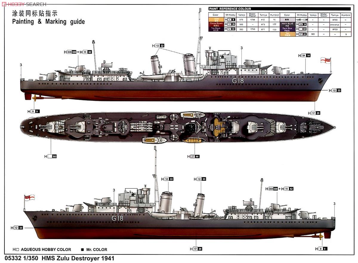 イギリス海軍 駆逐艦 HMS ズールー 1941 (プラモデル) - ホビー