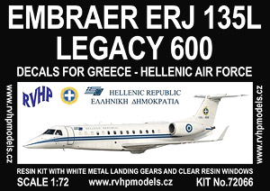 Embraer ERJ 135L Legacy 600 (Decals for Greece - Hellnic Air Force) (Plastic model)