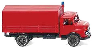 (HO) Mercedes-Benz Short Nose Flat Bed Truk Fire Truck (Model Train)
