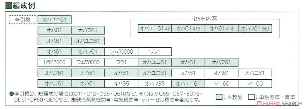 特別企画品】 オハ61系客車 (4両セット) (鉄道模型) - ホビー