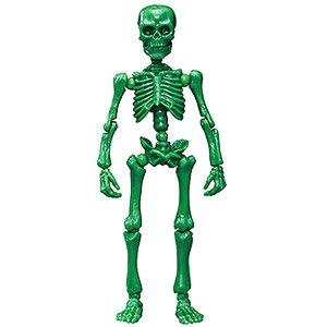 Pose Skeleton Figurine Green Bush Moveable Miniature Doll Skull Figure Japan 