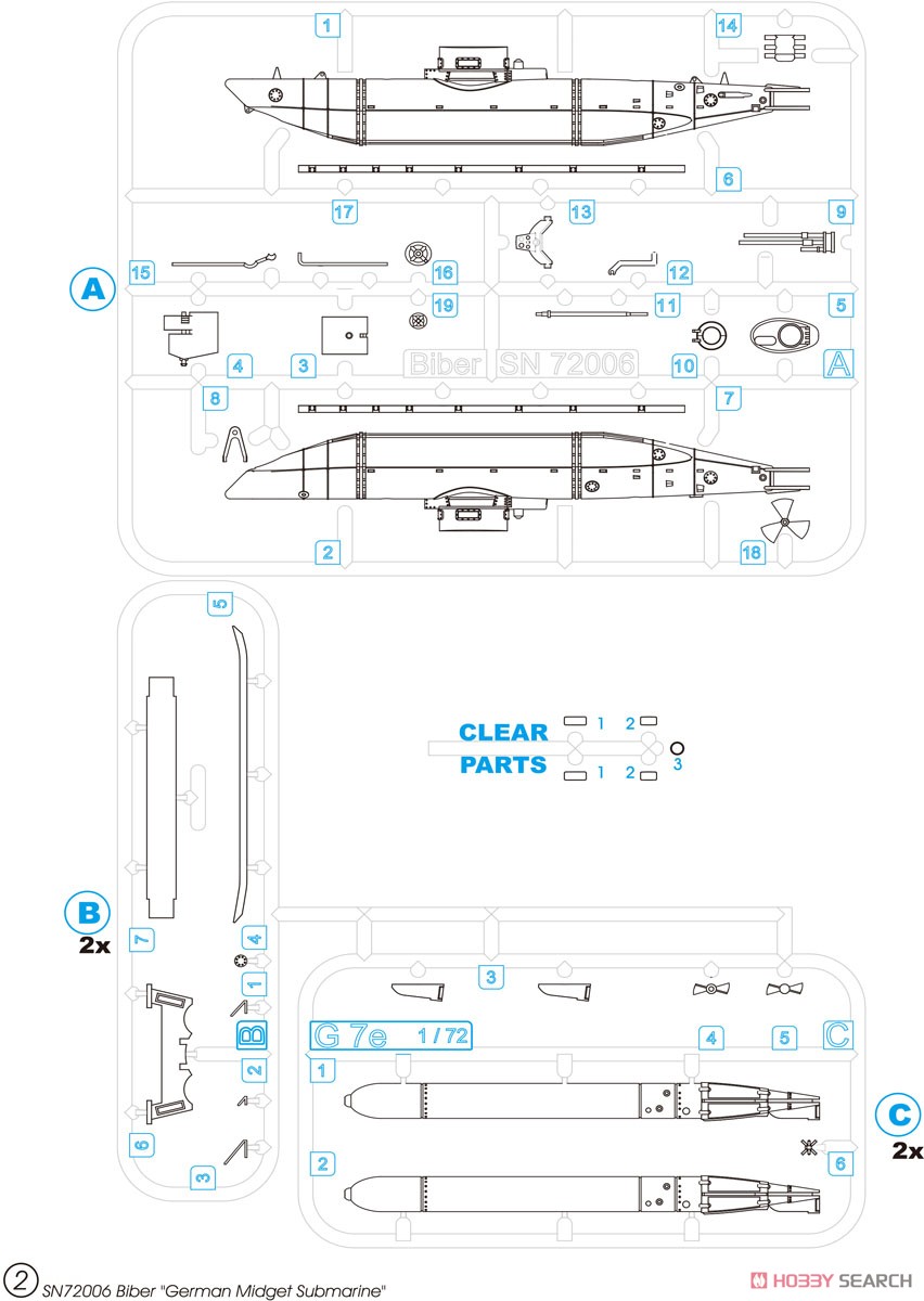 Biber `German Midget Submarine` (Plastic model) 設計図1 Modal