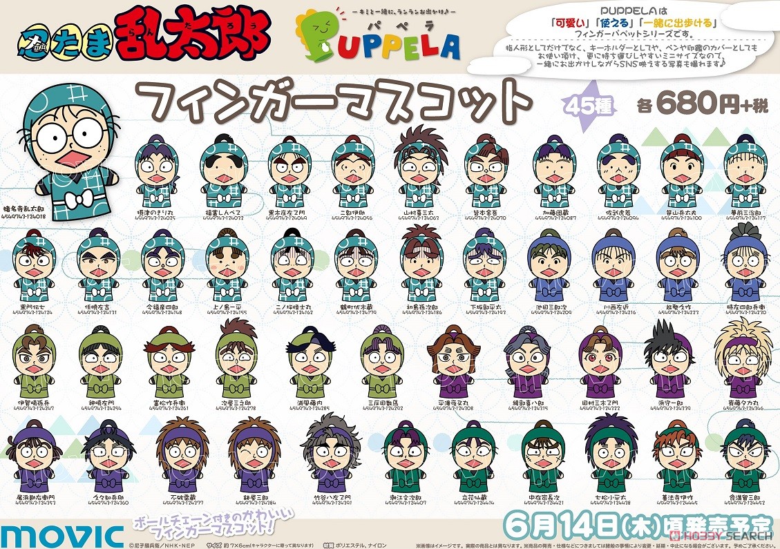 忍たま乱太郎 七松小平太 パペラ　フィンガーマスコット 忍たま乱太郎 七松小平太 パペラ フィンガーマスコット