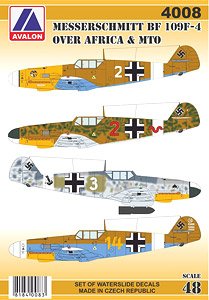 Messerschmitt Bf 109 F-4,,over Africa & MTO 1/48 Decals 